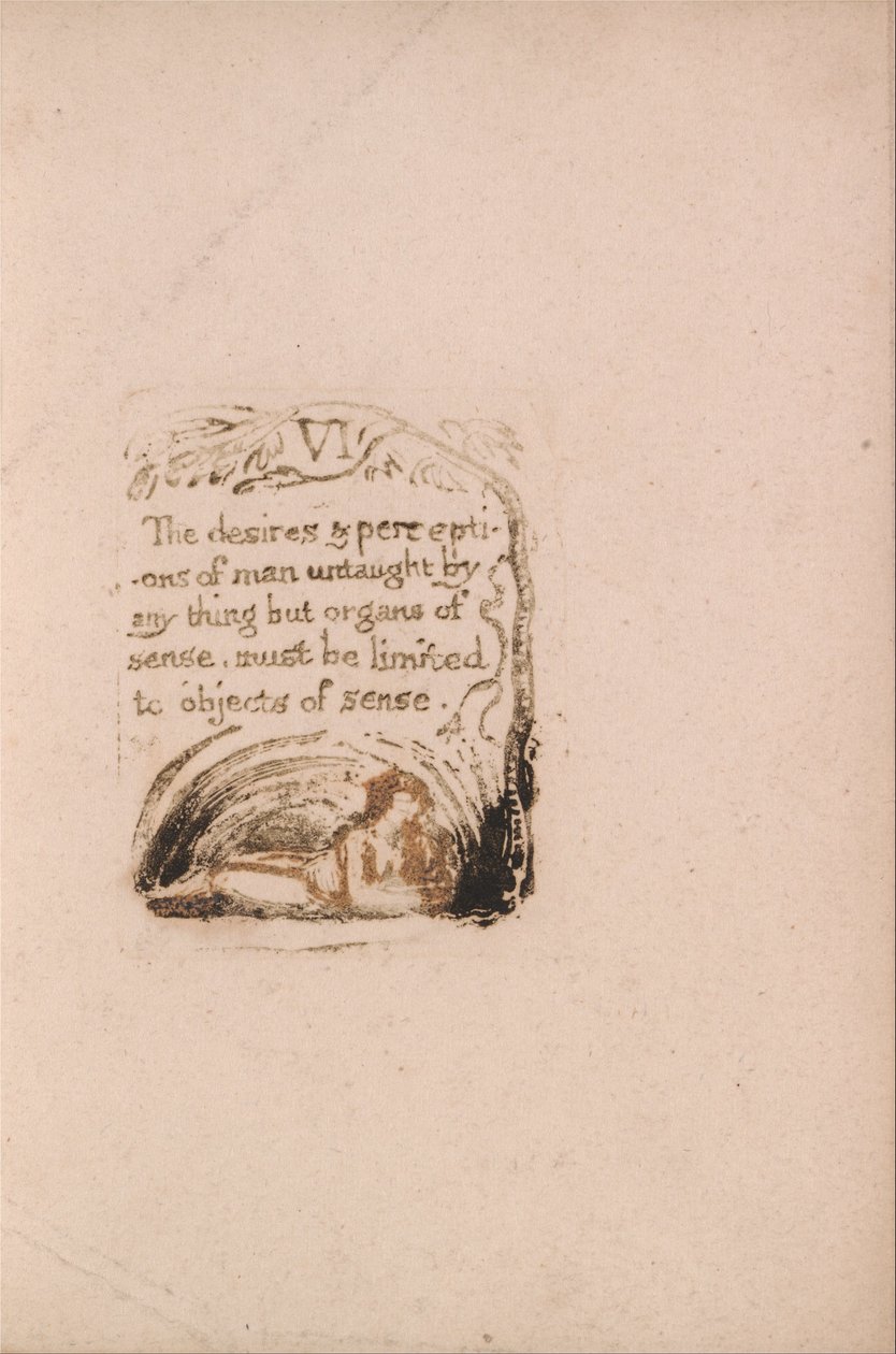 Es gibt keine natürliche Religion, Tafel 8, VI Die Wünsche und Wahrnehmungen.... (Bentley a9) von William Blake