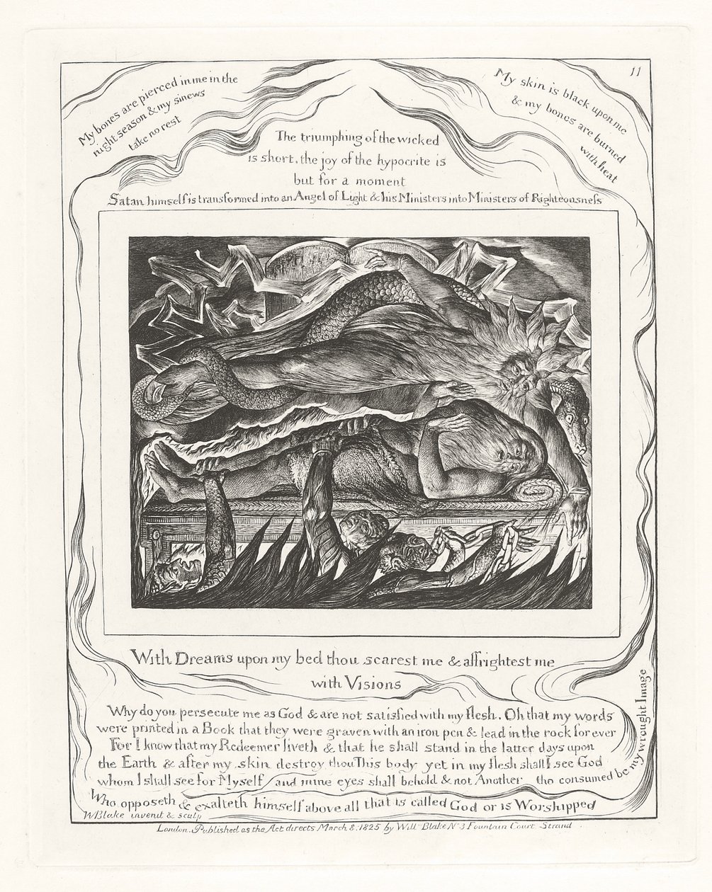 Mit Träumen auf meinem Bett erschreckst du mich und ängstigst mich mit Visionen von William Blake
