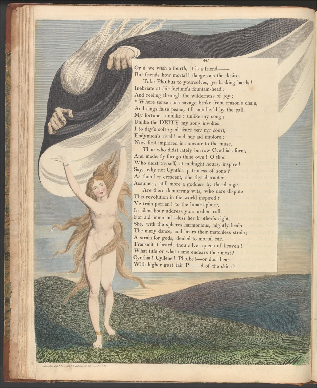 Youngs Nachtgedanken, Seite 46, Wo der Sinn wild aus der Kette der Vernunft bricht von William Blake