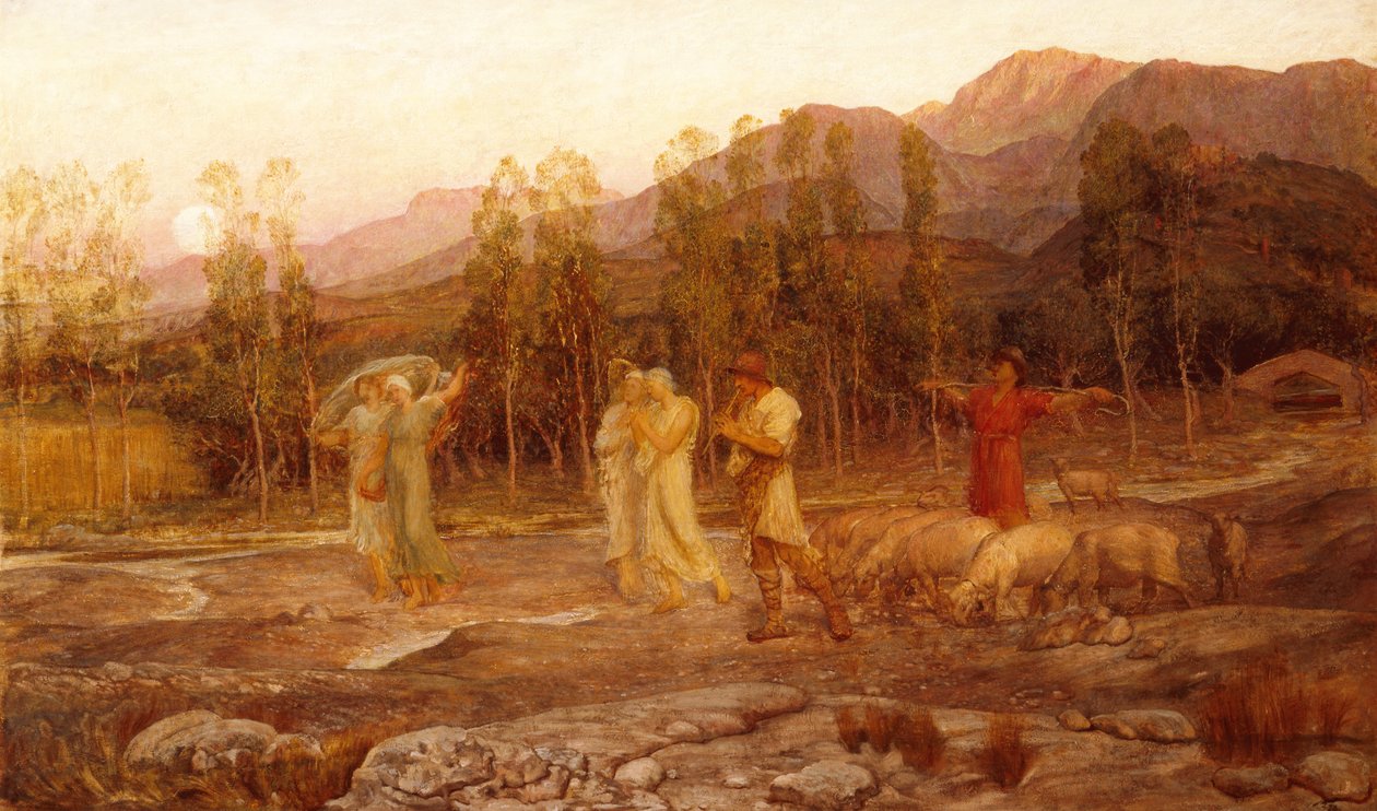 Eine Pastorale, eine Erinnerung an das Tal von Sparta von William Blake Richmond