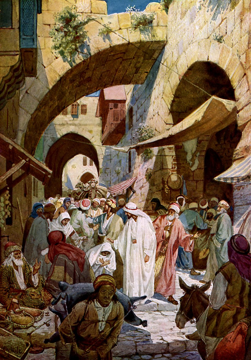 Jesus heilt eine kranke Frau - Bibel von William Brassey Hole