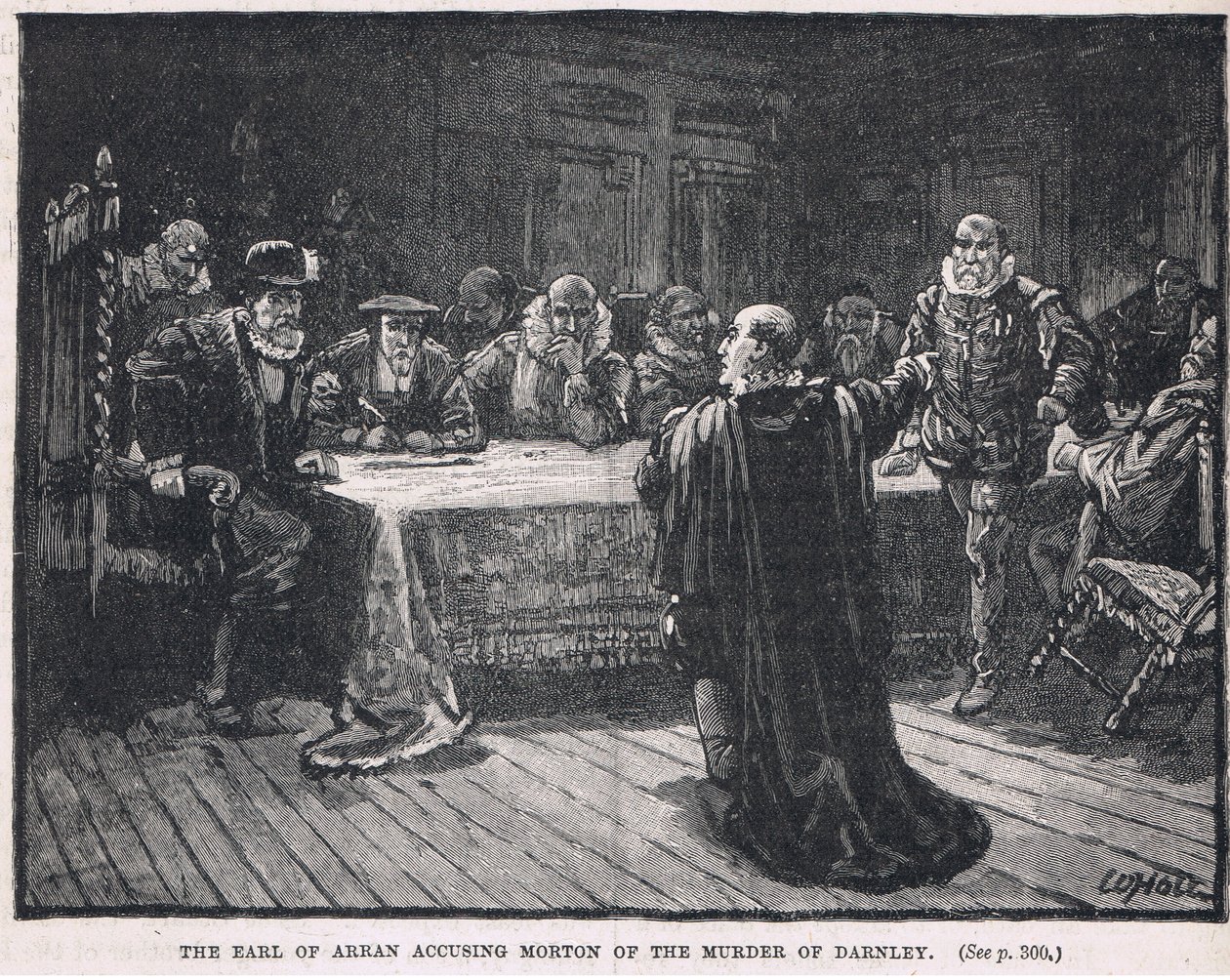 Der Earl of Arran beschuldigt Morton des Mordes an Darnley 1581 von William Brassey Hole