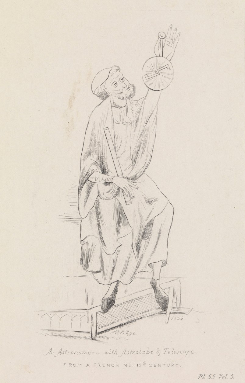 Ein Astronom mit Astrolabium und Teleskop von William Brenchley Rye
