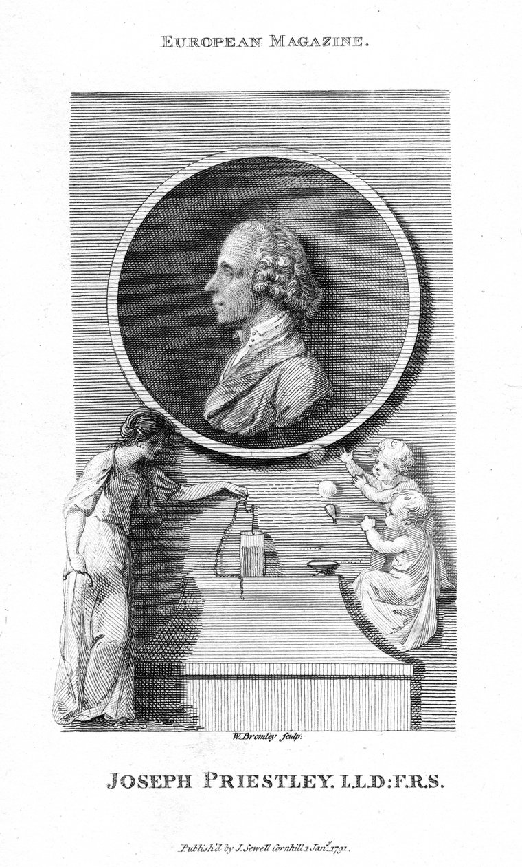 Joseph Priestley, englischer Chemiker und presbyterianischer Pfarrer, 1791 von William Bromley