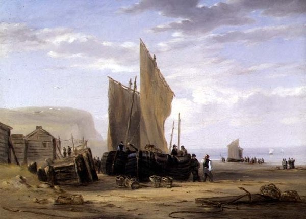 An der Küste von Yarmouth (eines von einem Paar) von William Collins
