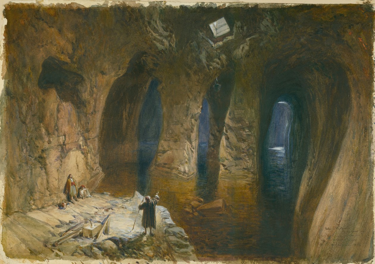 Bahr el Khabeer oder das Große Meer, in den Felsen gehauener Zisternen unter dem Standort des Salomonischen Tempels, 1870 von William Crimea Simpson