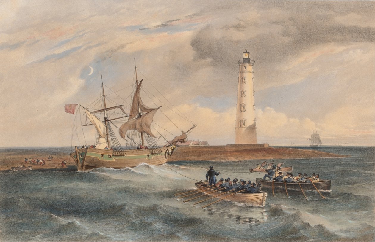 Der Leuchtturm am Kap Chersones, Blick nach Süden von William Crimea Simpson