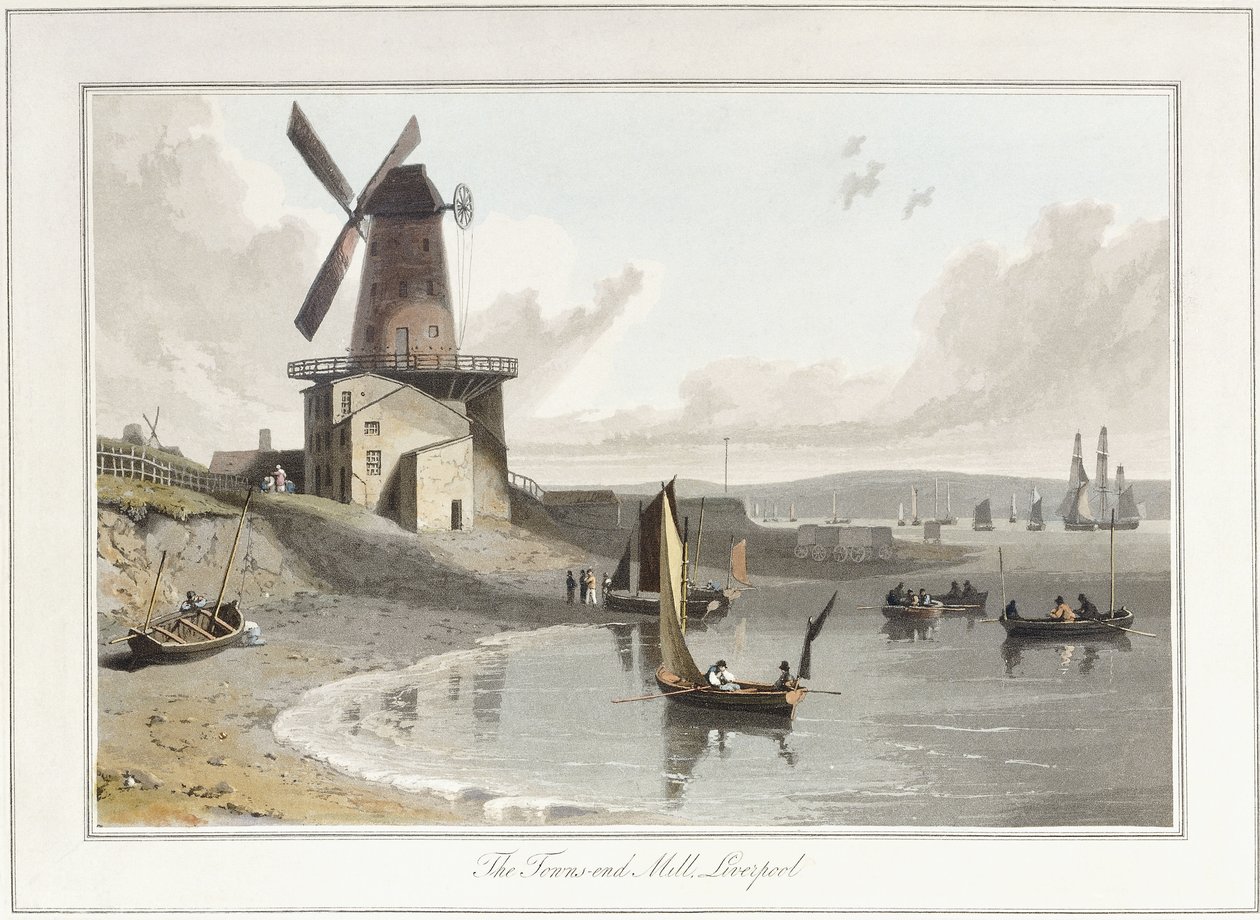 Die Towns-end Mühle, Liverpool, 1814-1825 von William Daniell
