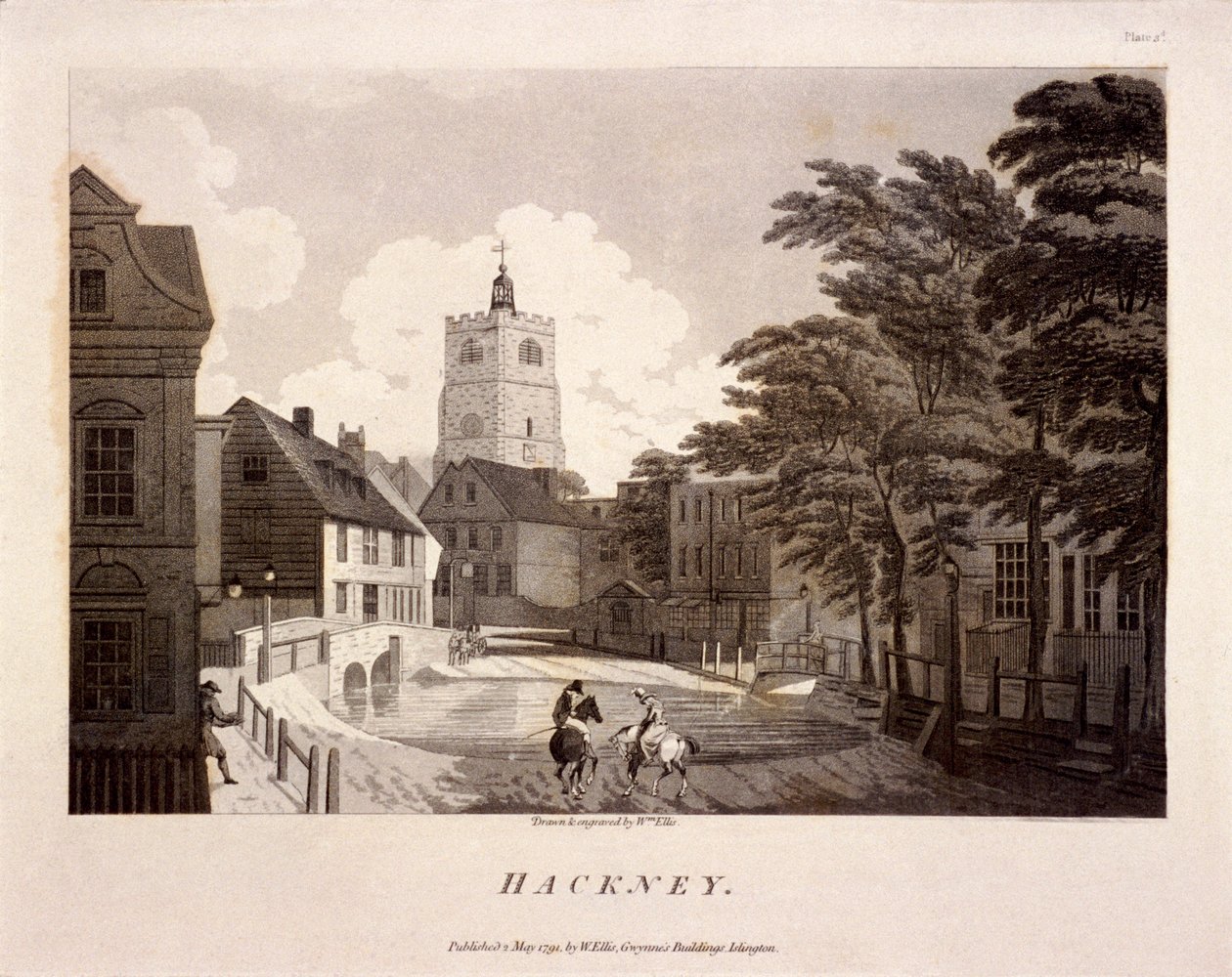 Gesamtansicht von Hackney, London, 1791 von William Ellis