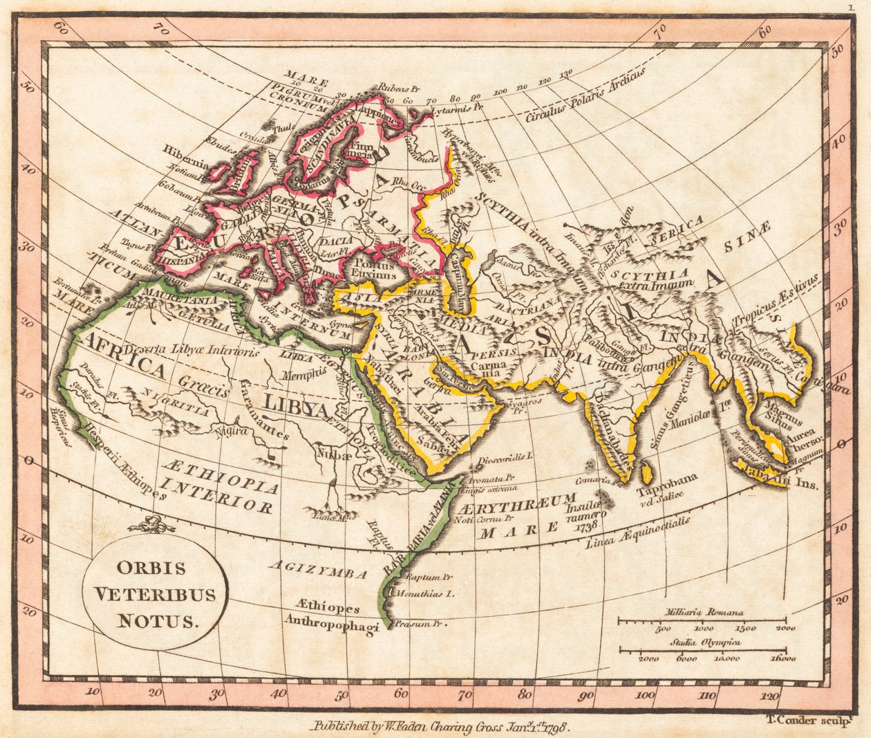 Karte der antiken Welt von William Faden