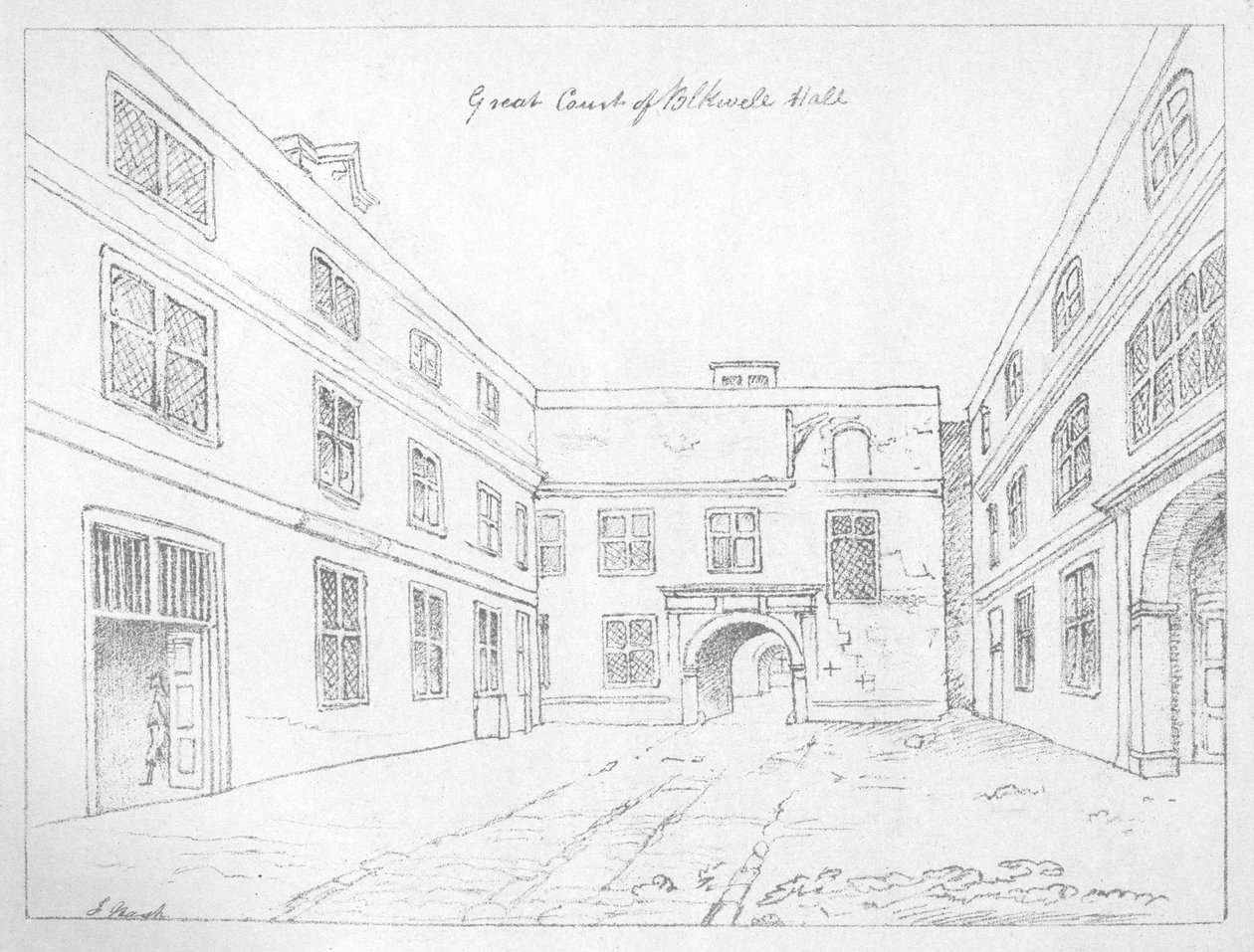 Großer Hof von Blackwell Hall, City of London, 1886 von William Griggs