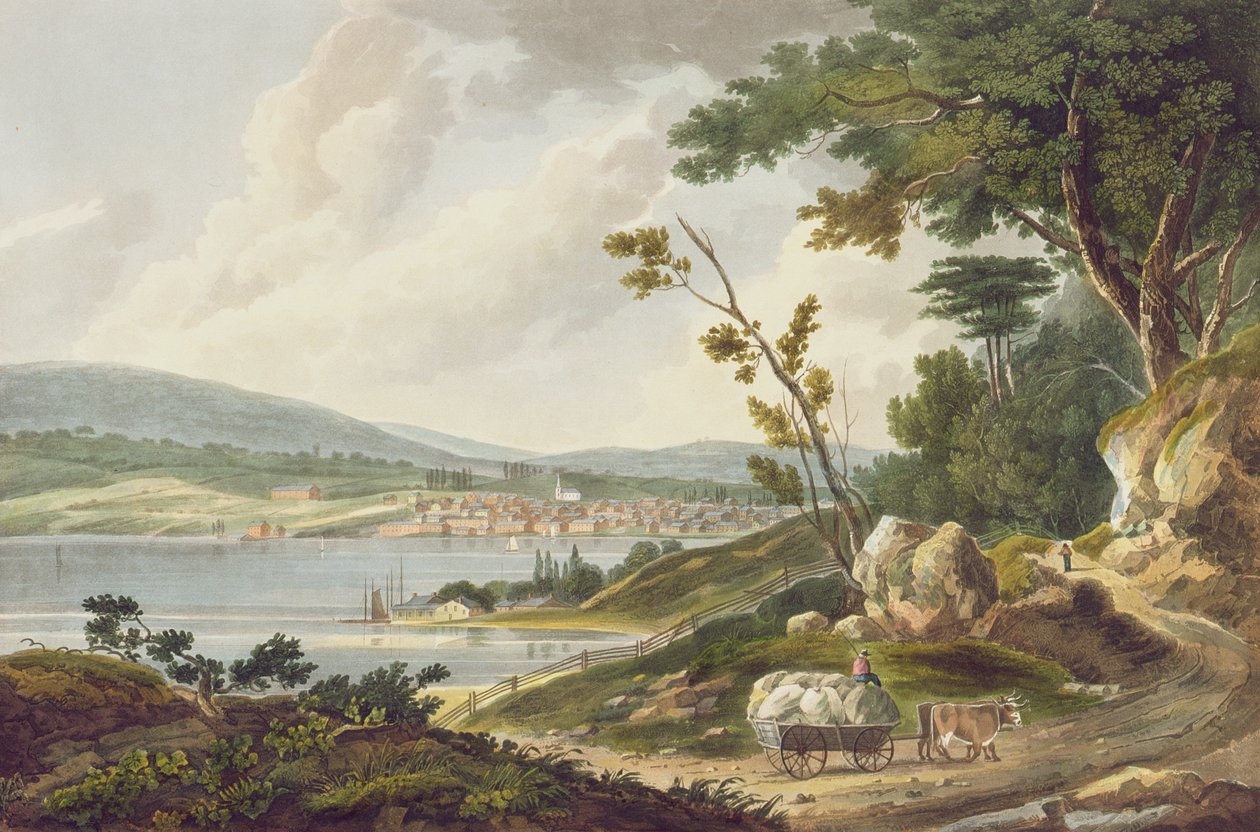 Newburg, Nr. 14 aus dem Hudson River Portfolio, graviert von J. Hill von William Guy Wall