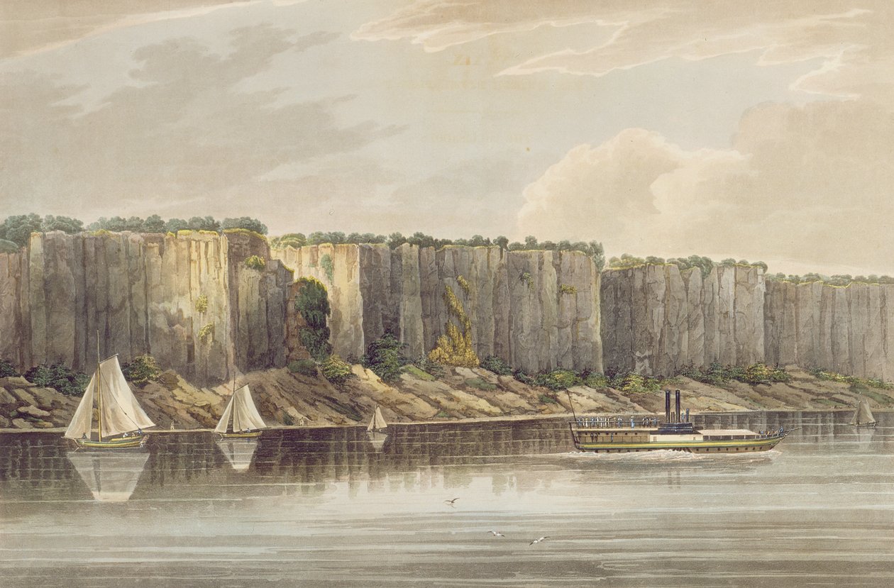 Palisaden, Nr. 19 aus dem Hudson River Portfolio, graviert von J. Hill von William Guy Wall