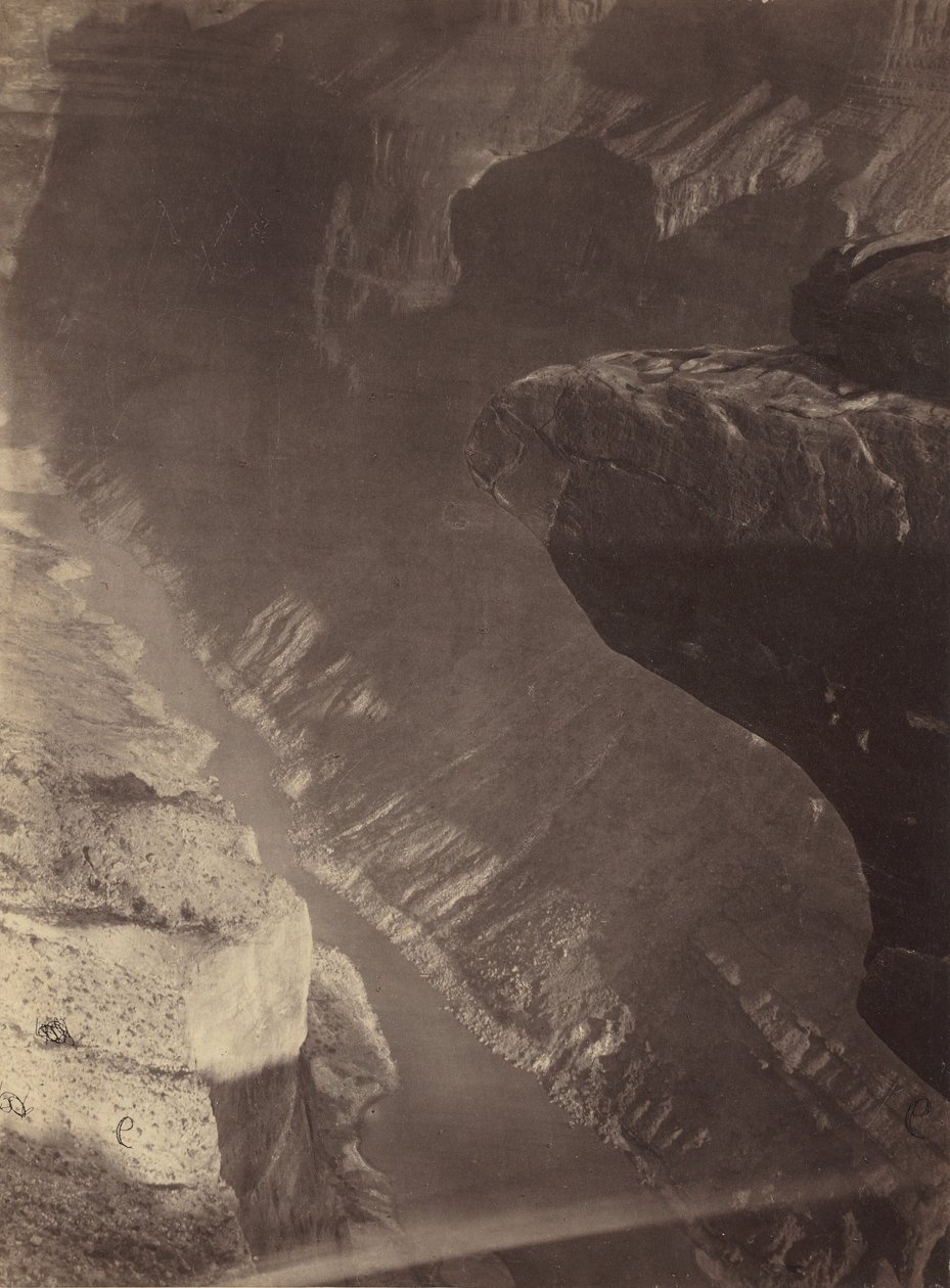 Blick nach Süden in den Grand Canyon, Colorado River, Sheavwitz Crossing, 1872 von William H. Bell