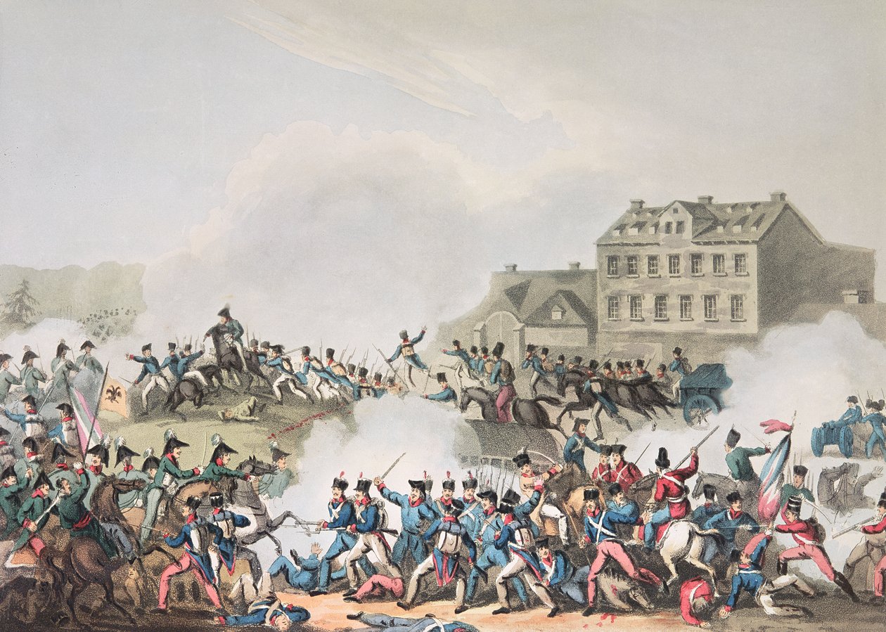 Schlacht von Leipzig, 19. Oktober 1813: geätzt von I. Clarke, aquatinta von M. Dubourg von William Heath