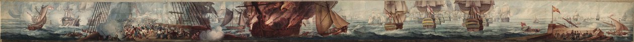 Panorama der Schlacht von Trafalgar, ca. 1820 von William Heath
