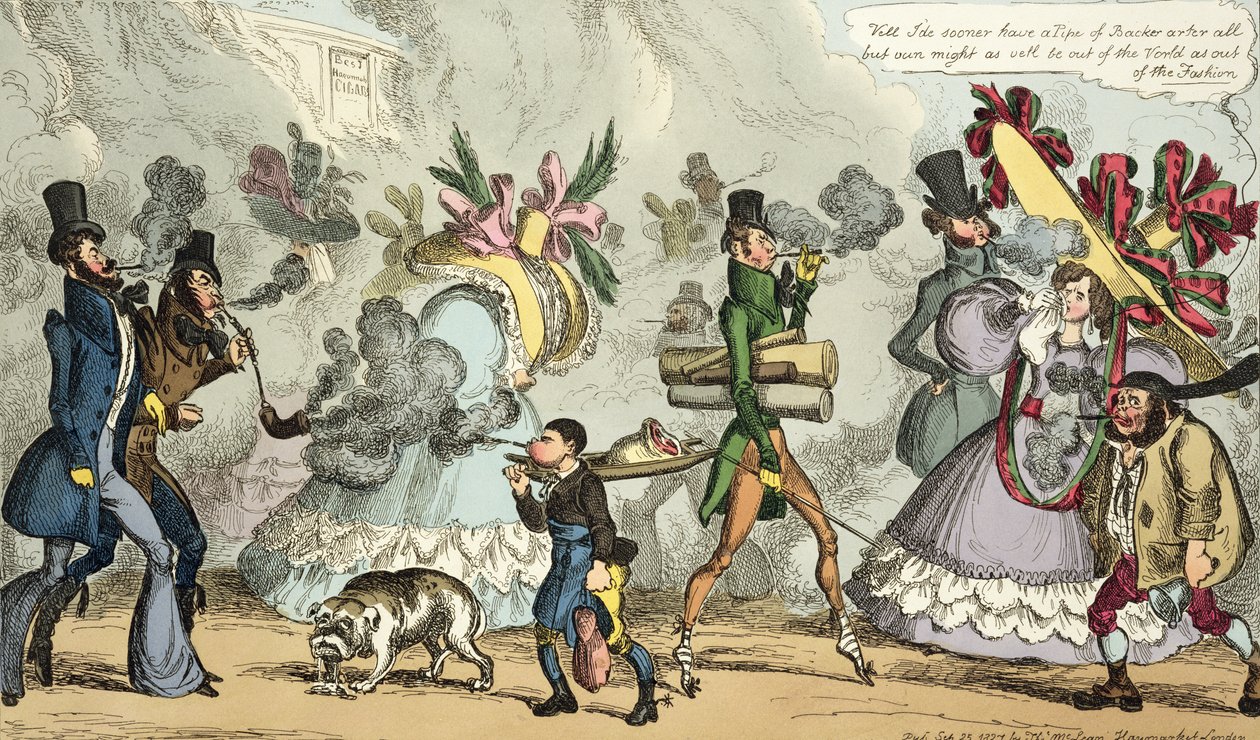 Puff, Puff, es ist ein Zeitalter des Paffens, Puff, Puff, Puff, veröffentlicht im September 1827 von Thomas McLean, London von William Heath