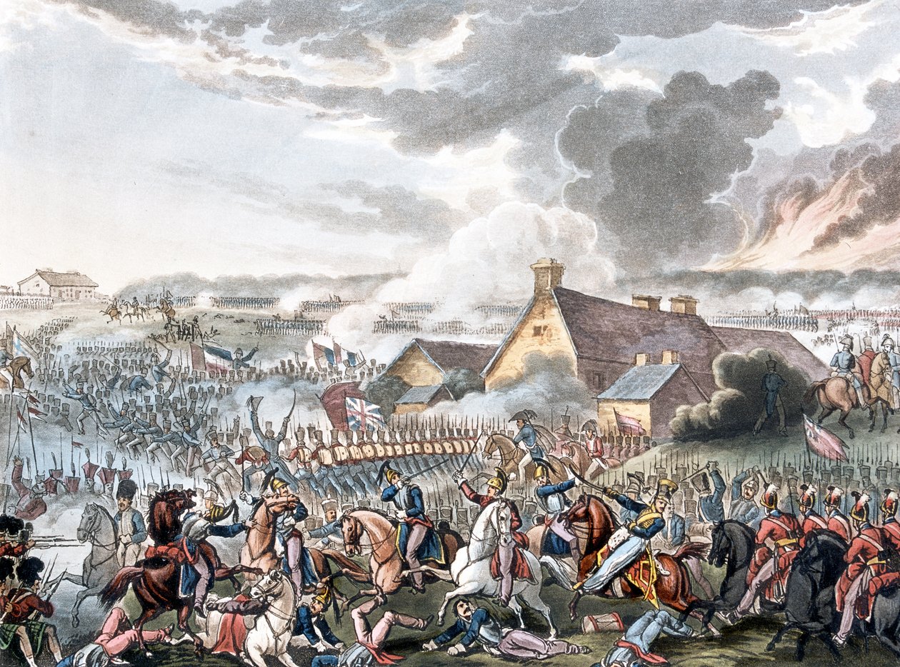 Die Schlacht von Waterloo, Illustration zu einem erzählenden Gedicht von Dr. Syntax, veröffentlicht 1818 von William Heath