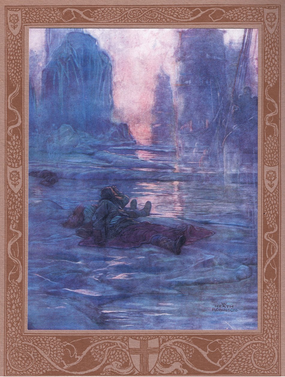 Folgt nach - wir warten auf den verlorenen Pfaden. Für die Geräusche vieler Schritte, für den Tritt einer Menge. von William Heath Robinson
