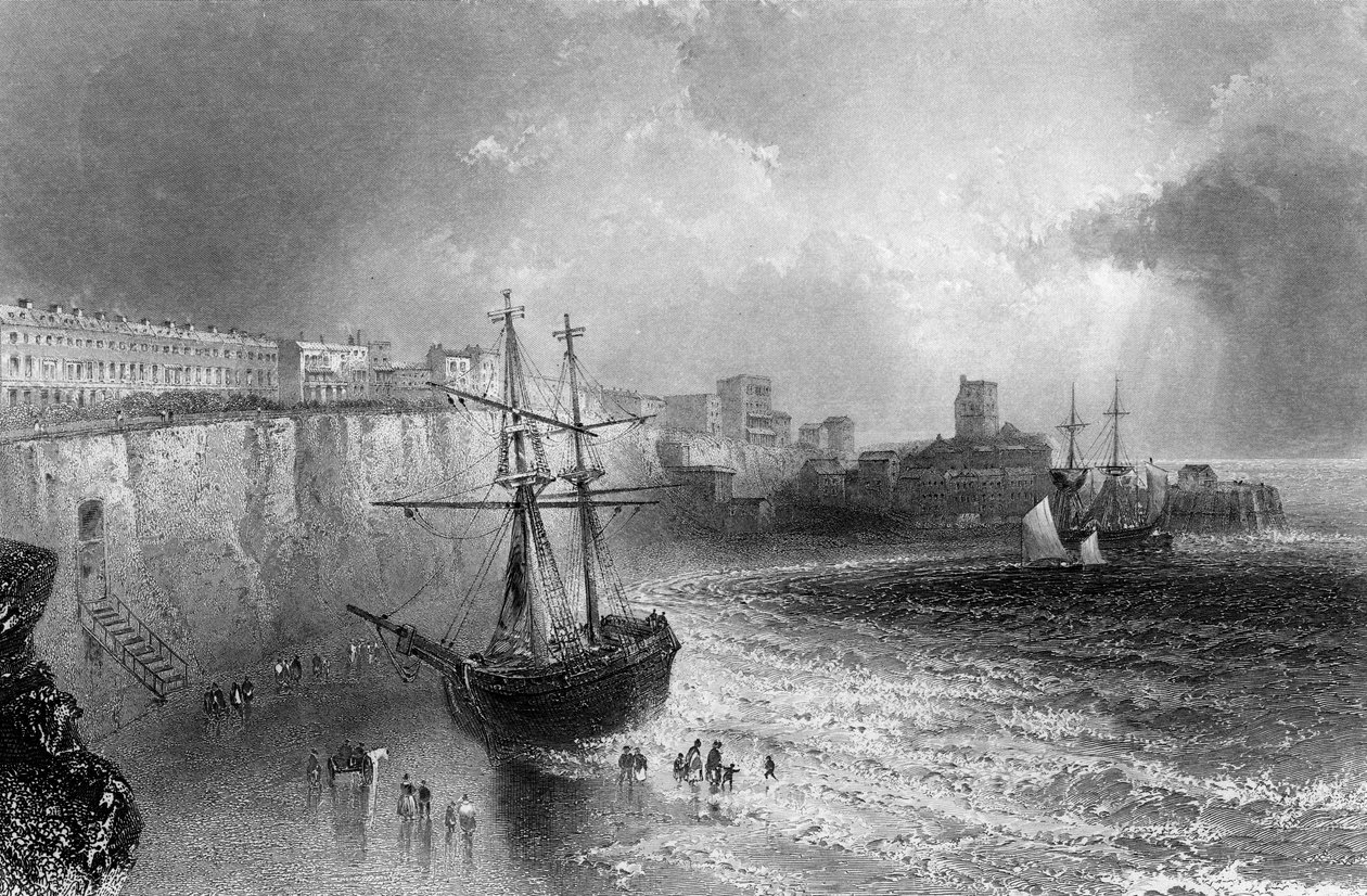 Broadstairs, Kent, graviert von Robert Brandard, 1842 von William Henry Bartlett
