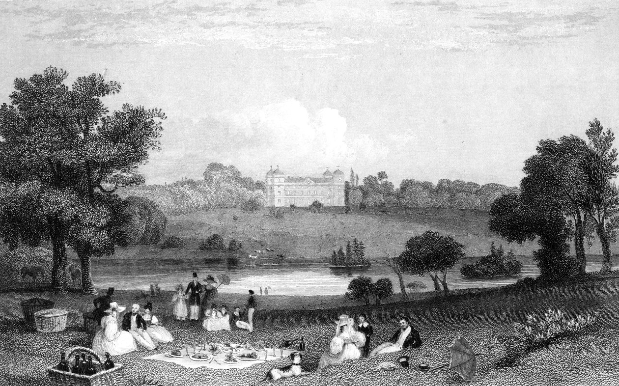 Hallingbury Place, Essex, graviert von Henry Wallis, 1832 von William Henry Bartlett