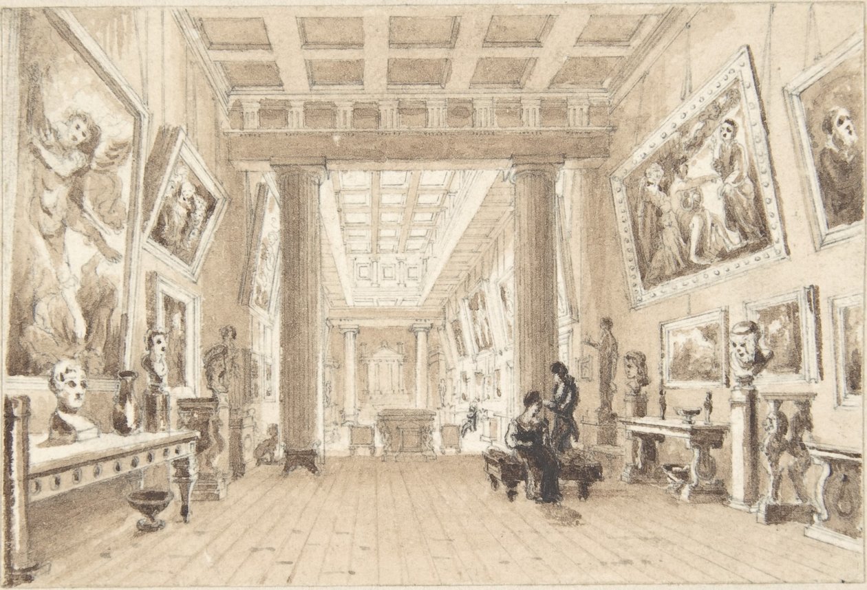 Innenansicht von Thomas Hopes Gemäldegalerie, Duchess Street, London von William Henry Bartlett