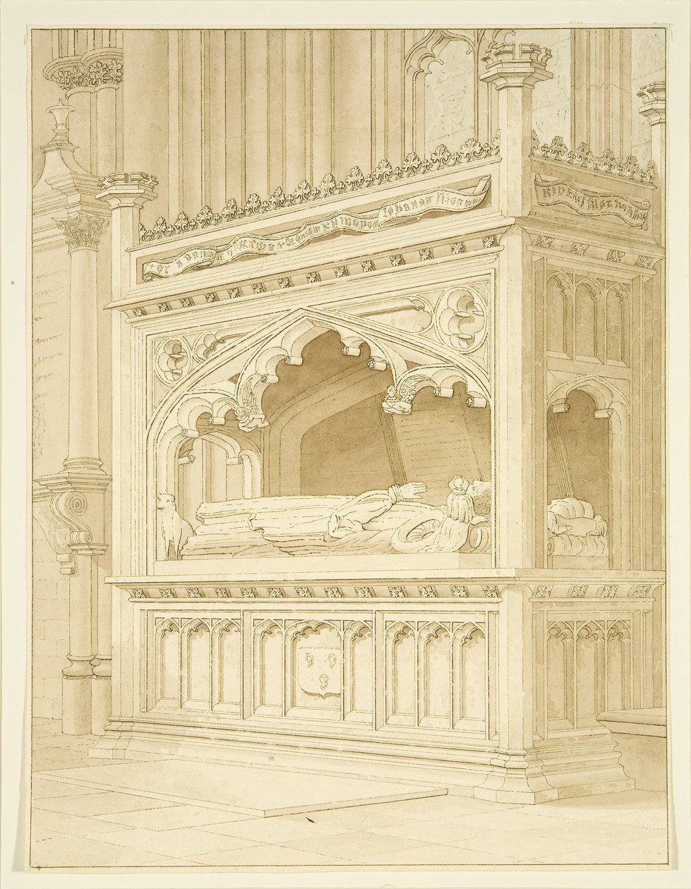 Denkmal für William Canynges in St. Mary Redcliffe von William Henry Bartlett