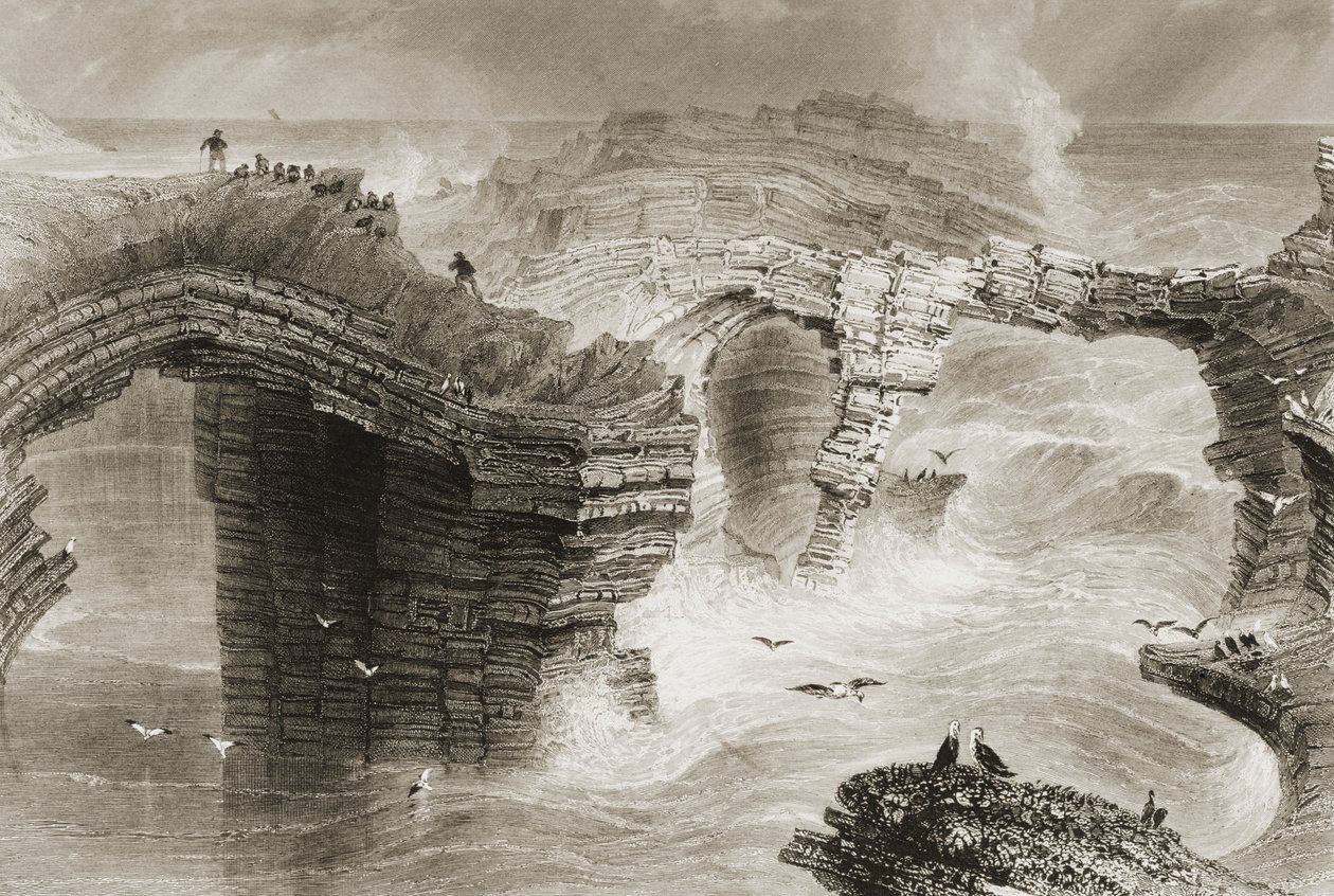 Natürliche Brücken bei Kilkee, County Clare, Irland, aus 