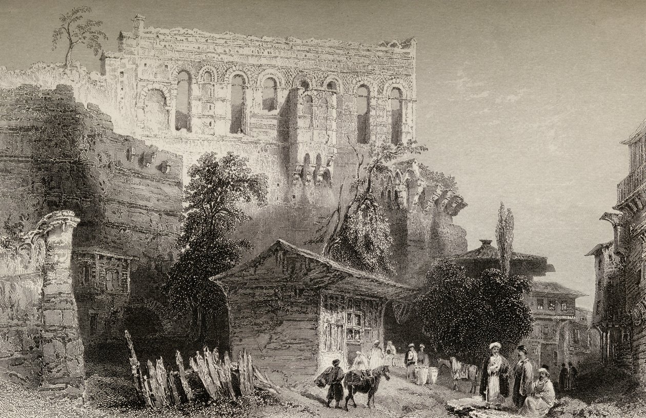 Palast des Belisarius, Türkei, Istanbul von William Henry Bartlett