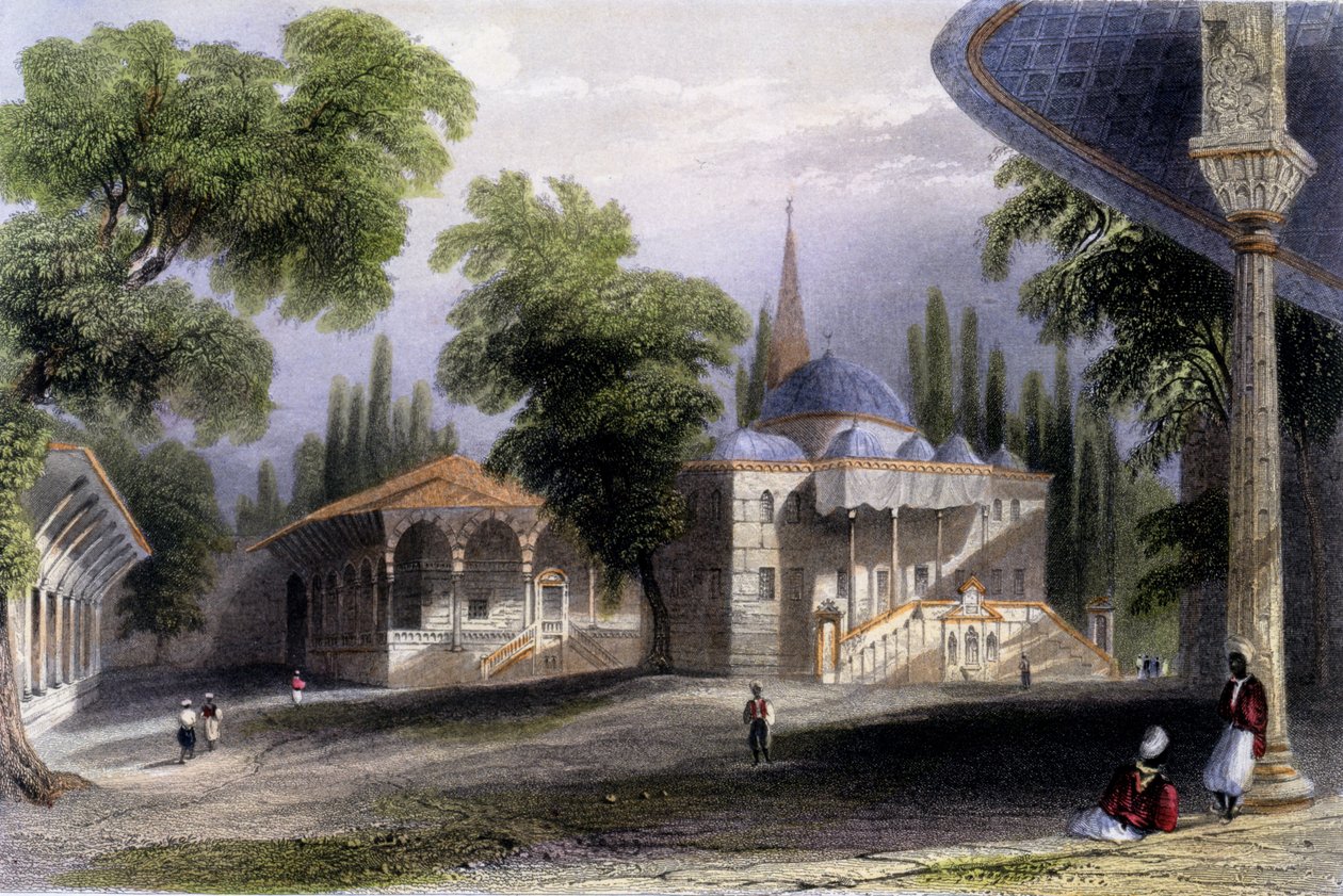 Dritter Hof des Serai Bownou, 1850 von William Henry Bartlett