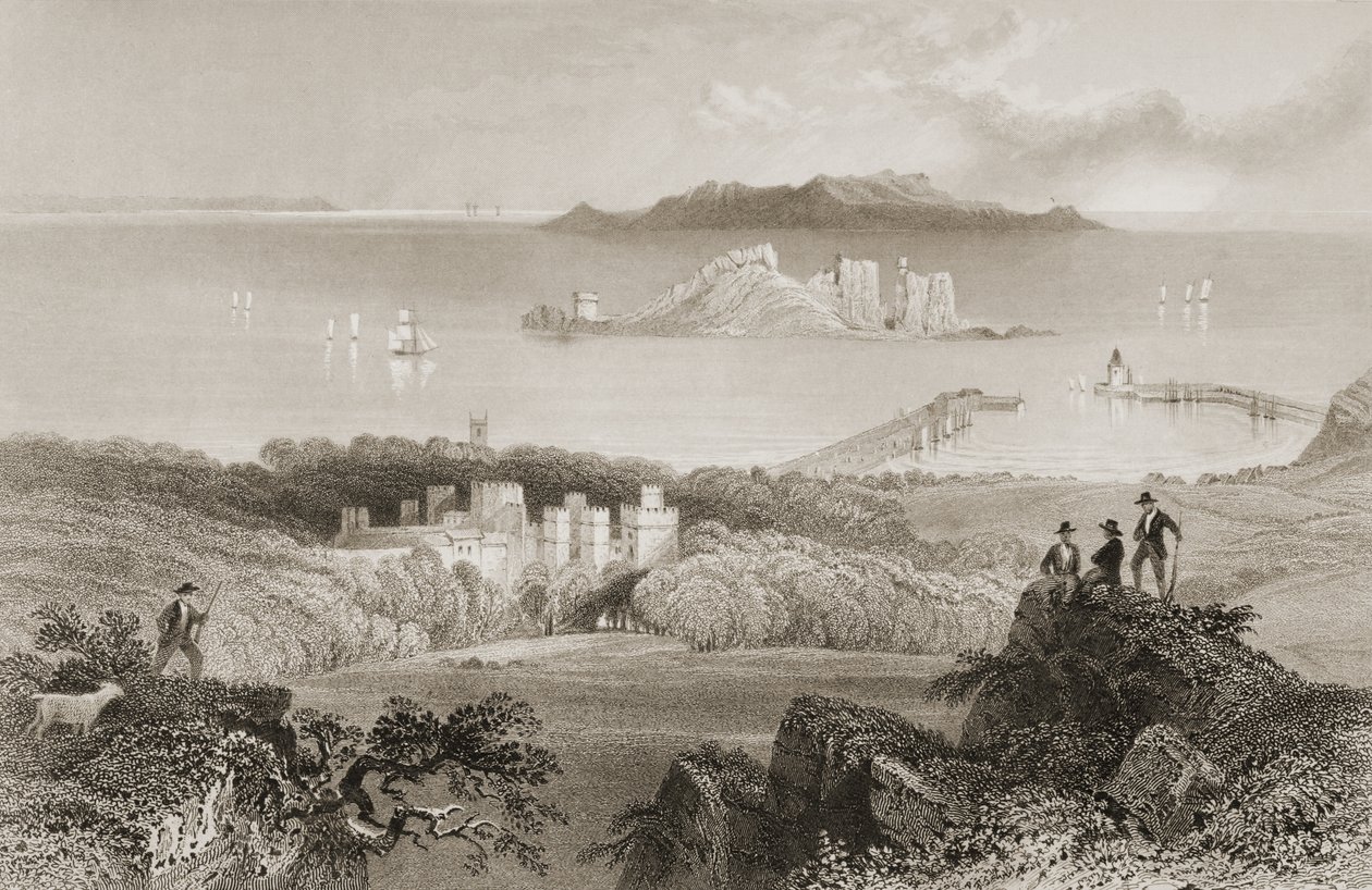 Ansicht von Howth Castle, County Dublin, Irland, aus 