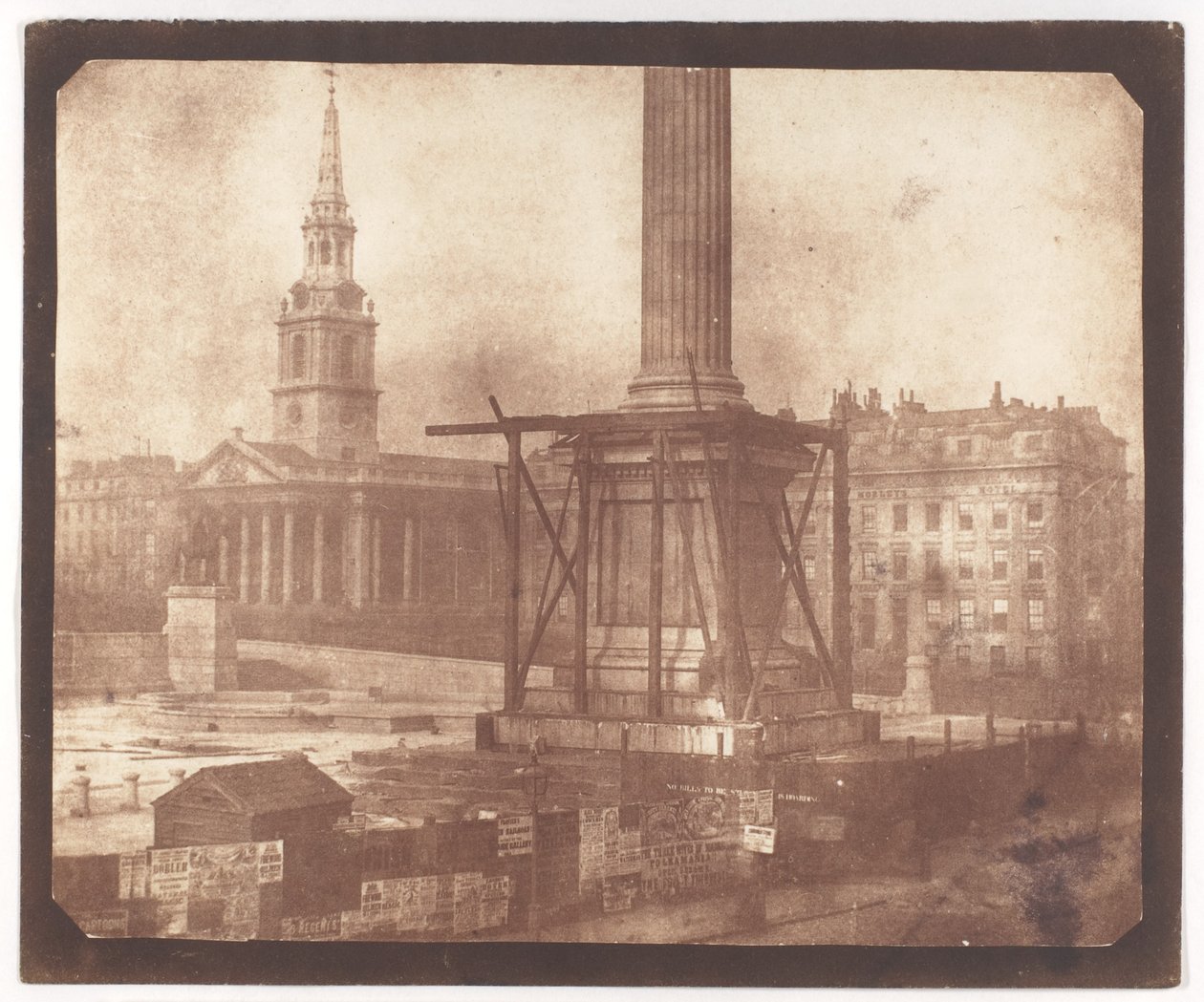 Nelsons Säule im Bau, Trafalgar Square von William Henry Fox Talbot