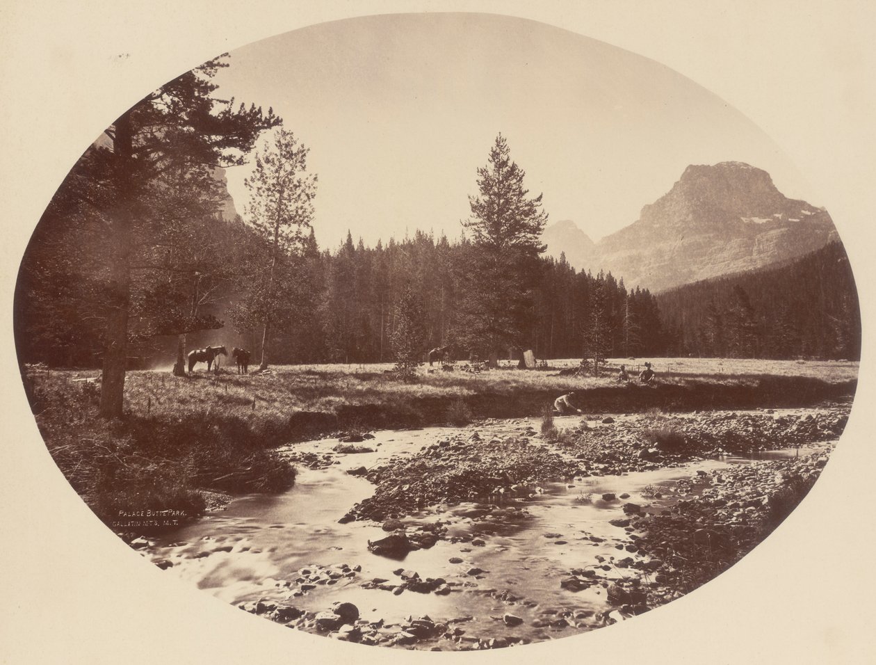 Palace Butte Park, Gallatin Mountains, Montana Territory von William Henry Jackson