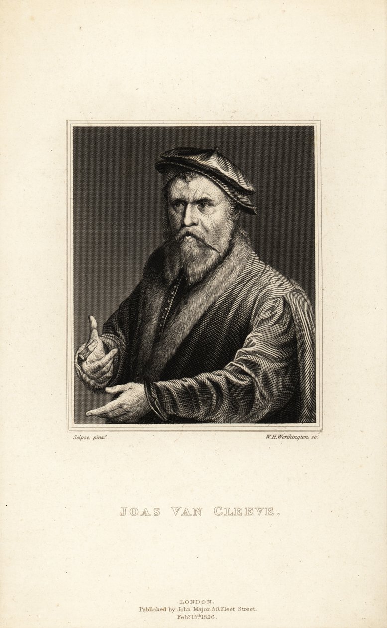 Porträt von Joos van Cleve, Maler tätig in Antwerpen, ca. 1485-1540 von William Henry Worthington