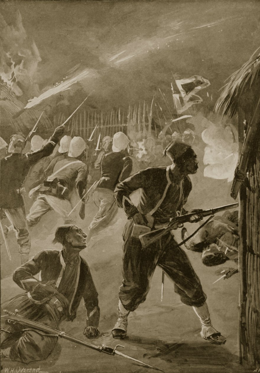 Es war ein Nachtangriff, und der Feind hatte sie im Schlaf überrascht, Illustration aus 