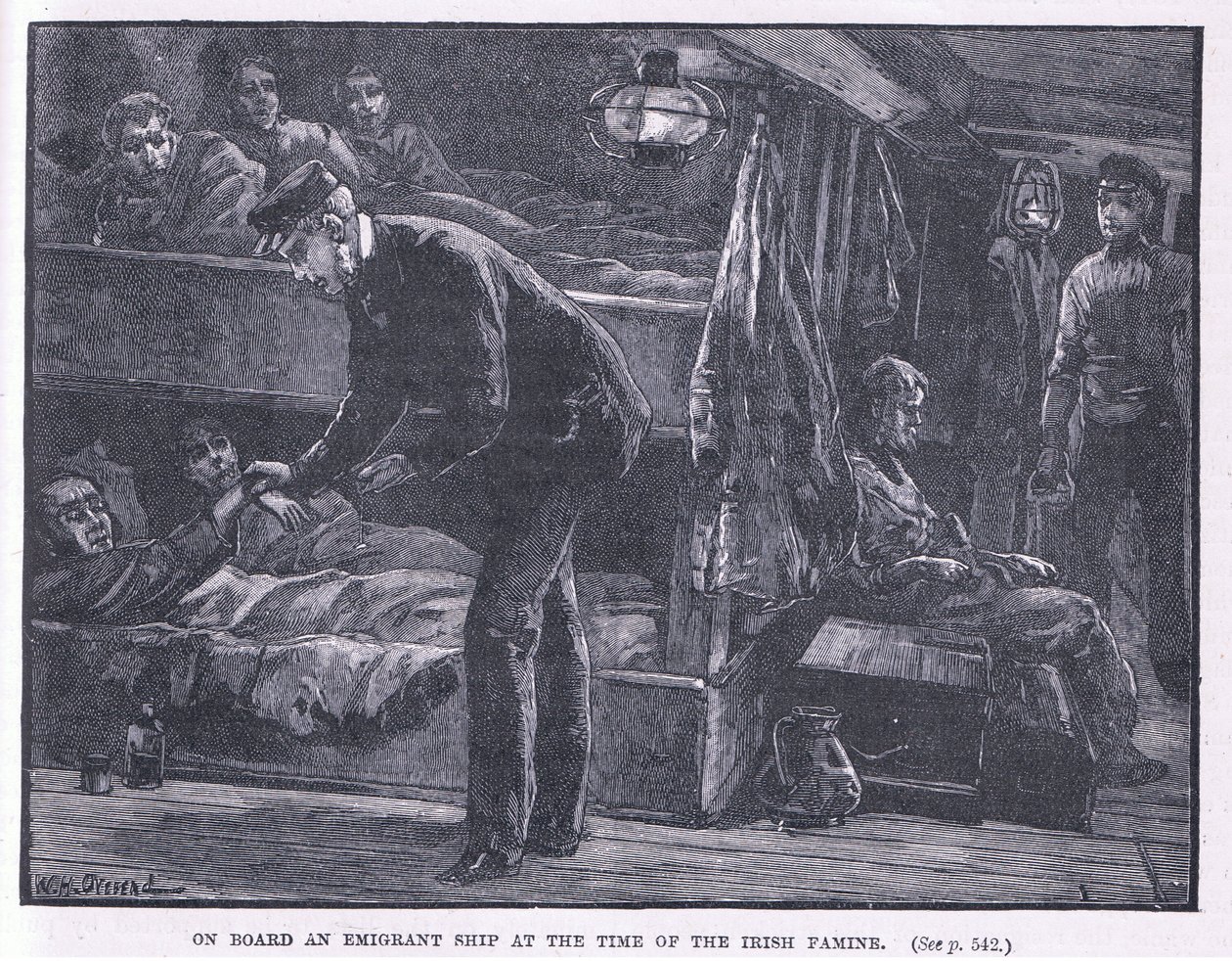 An Bord eines Auswandererschiffs zur Zeit der irischen Hungersnot 1846 von William Heysham Overend