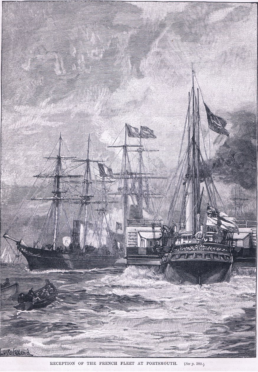 Empfang der französischen Flotte in Portsmouth 1865 n. Chr. von William Heysham Overend