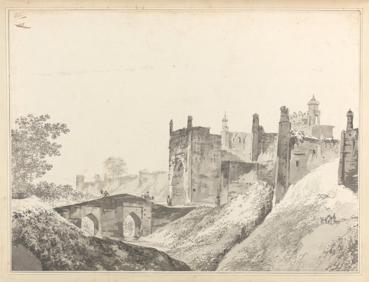 Das Ostende des Forts von Mongheer [Munger] von William Hodges