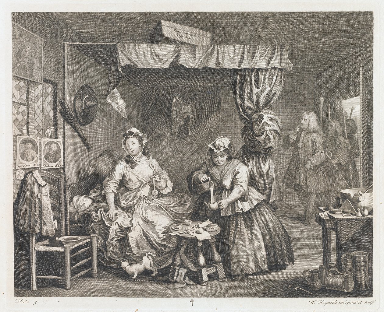 Der Fall einer Dirne, entworfen 1732, gedruckt 1744 (Geschenk von Lloyd Spencer) von William Hogarth