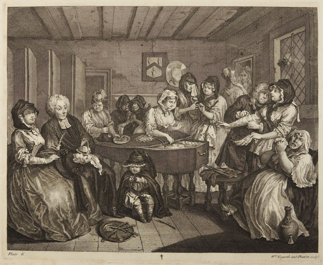 Der Weg einer Dirne, Platte 6 von William Hogarth