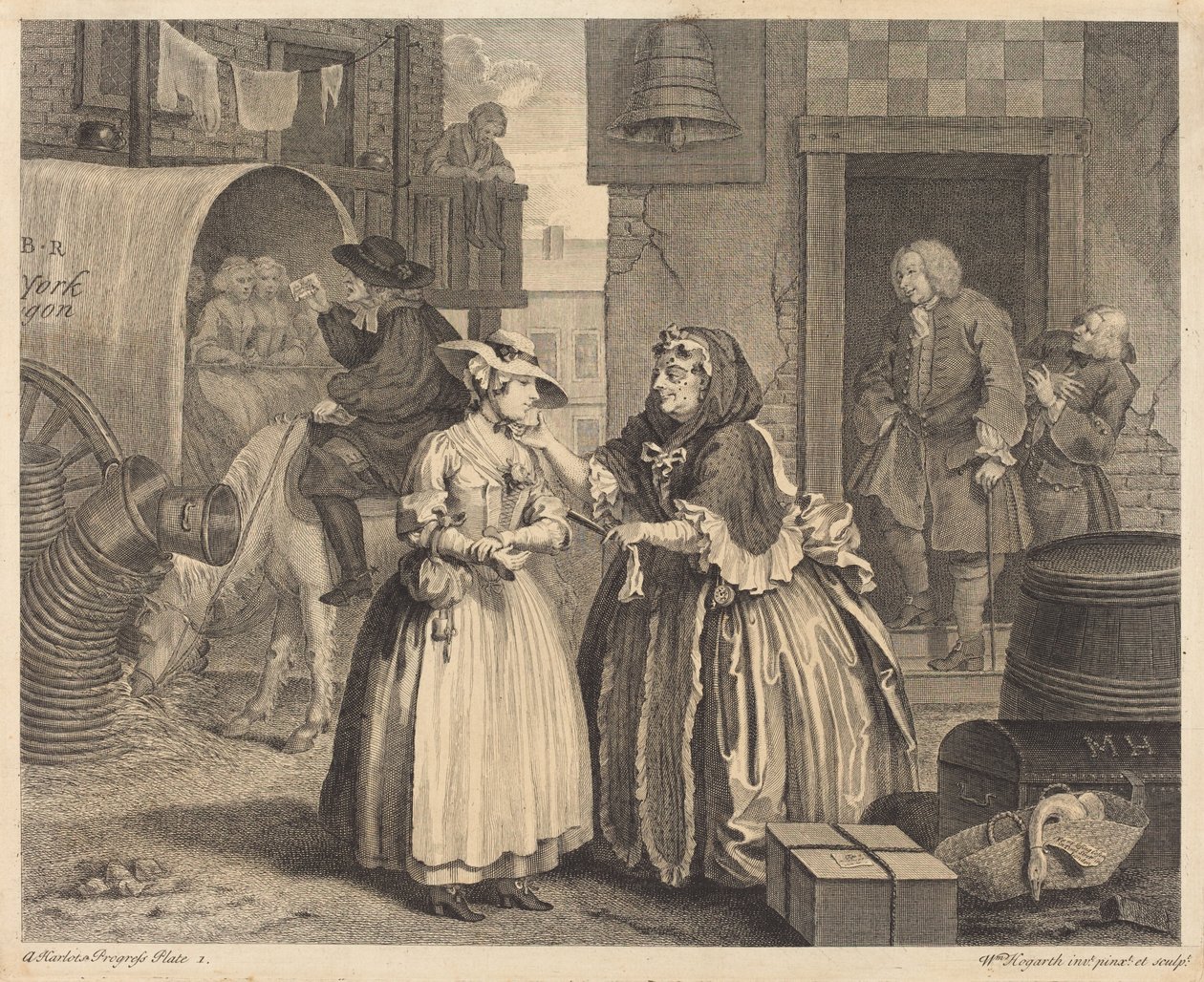 Der Lebensweg einer Dirne: pl.1 von William Hogarth
