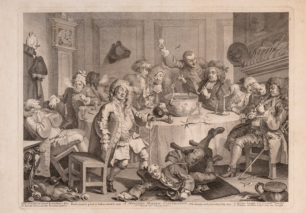 Eine moderne Mitternachtskonversation von William Hogarth