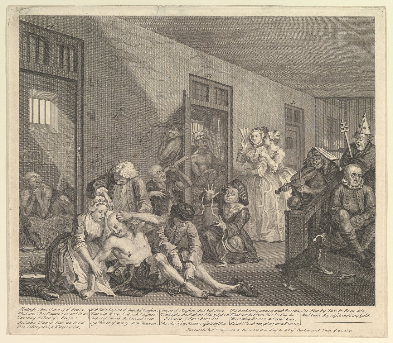 Ein Wüstlingsfortschritt, Tafel 8, 25. Juni 1735 von William Hogarth