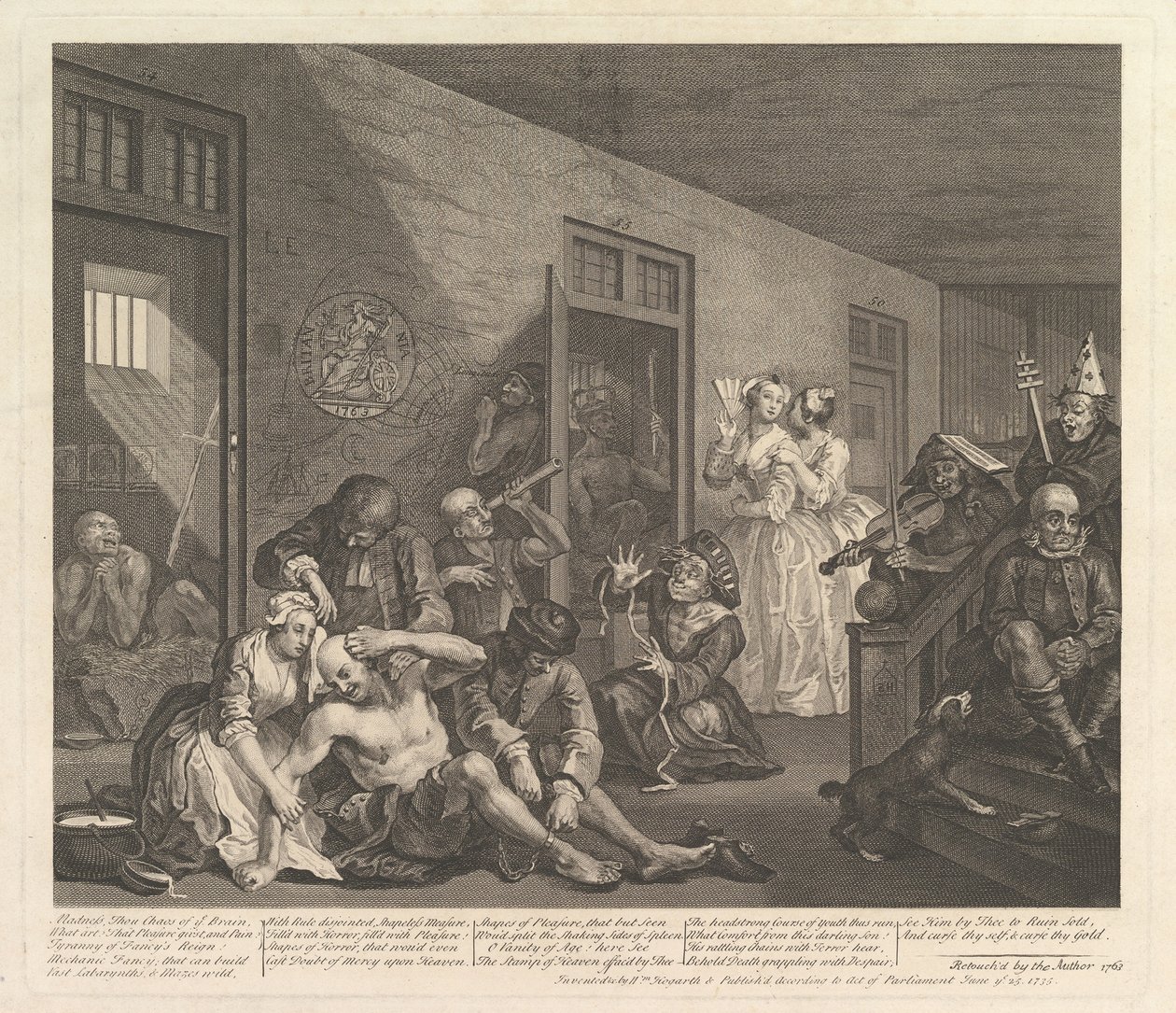 Der Lebensweg eines Wüstlings, Platte 8, [25. Juni 1735] neu aufgelegt 1763 von William Hogarth