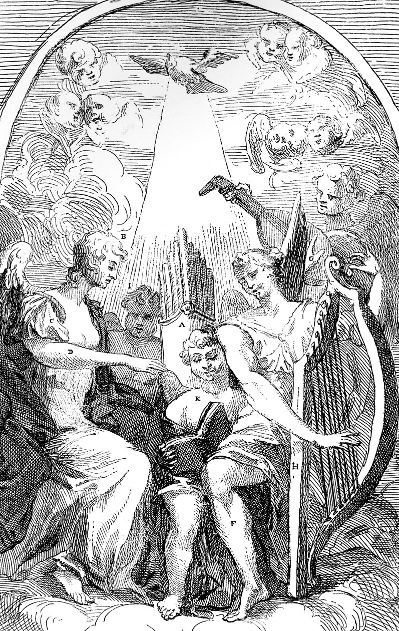 Eine Satire auf das Altarbild von Kent in der St. Clement Danes Kirche, Westminster, 1725 von William Hogarth