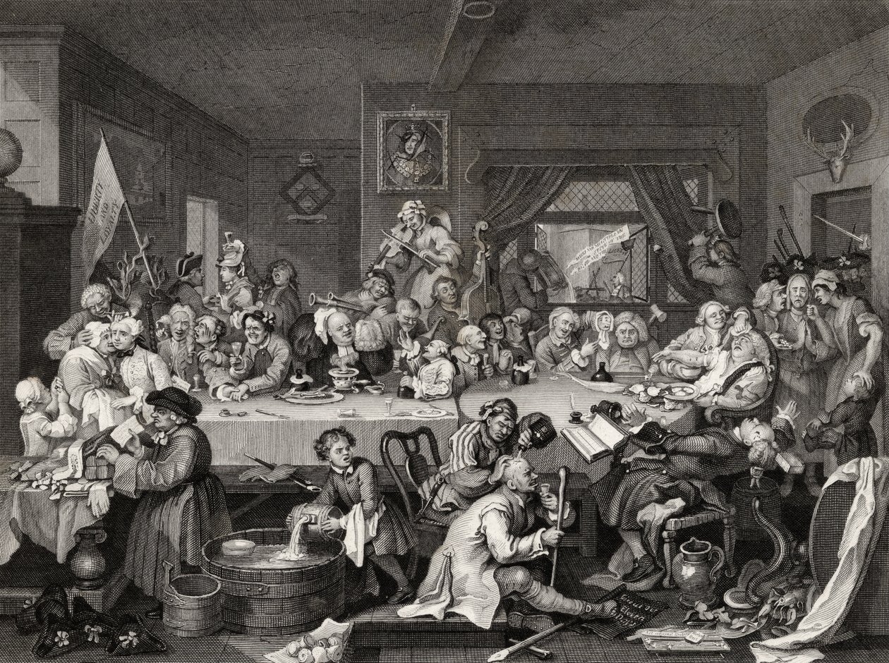 Eine Wahlunterhaltung, graviert von T.E. Nicholson, aus 