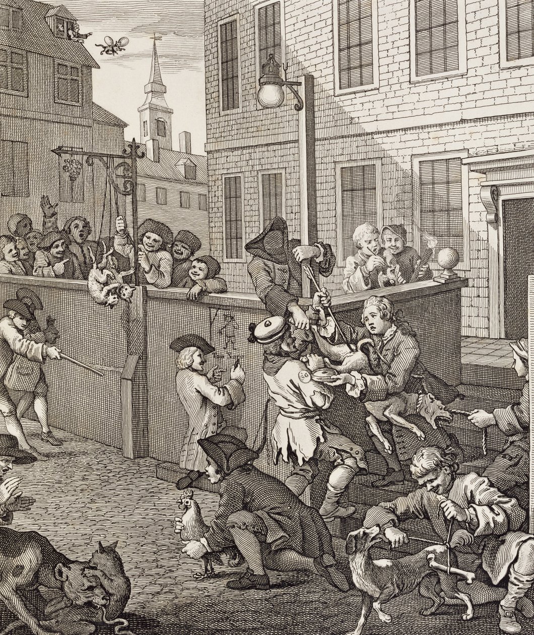 Erste Stufe der Grausamkeit von William Hogarth