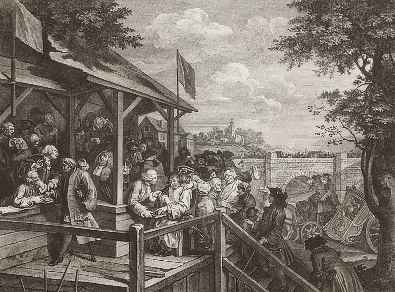 Die Parlamentswahlen. Blatt 3: Die Stimmabgabe von William Hogarth