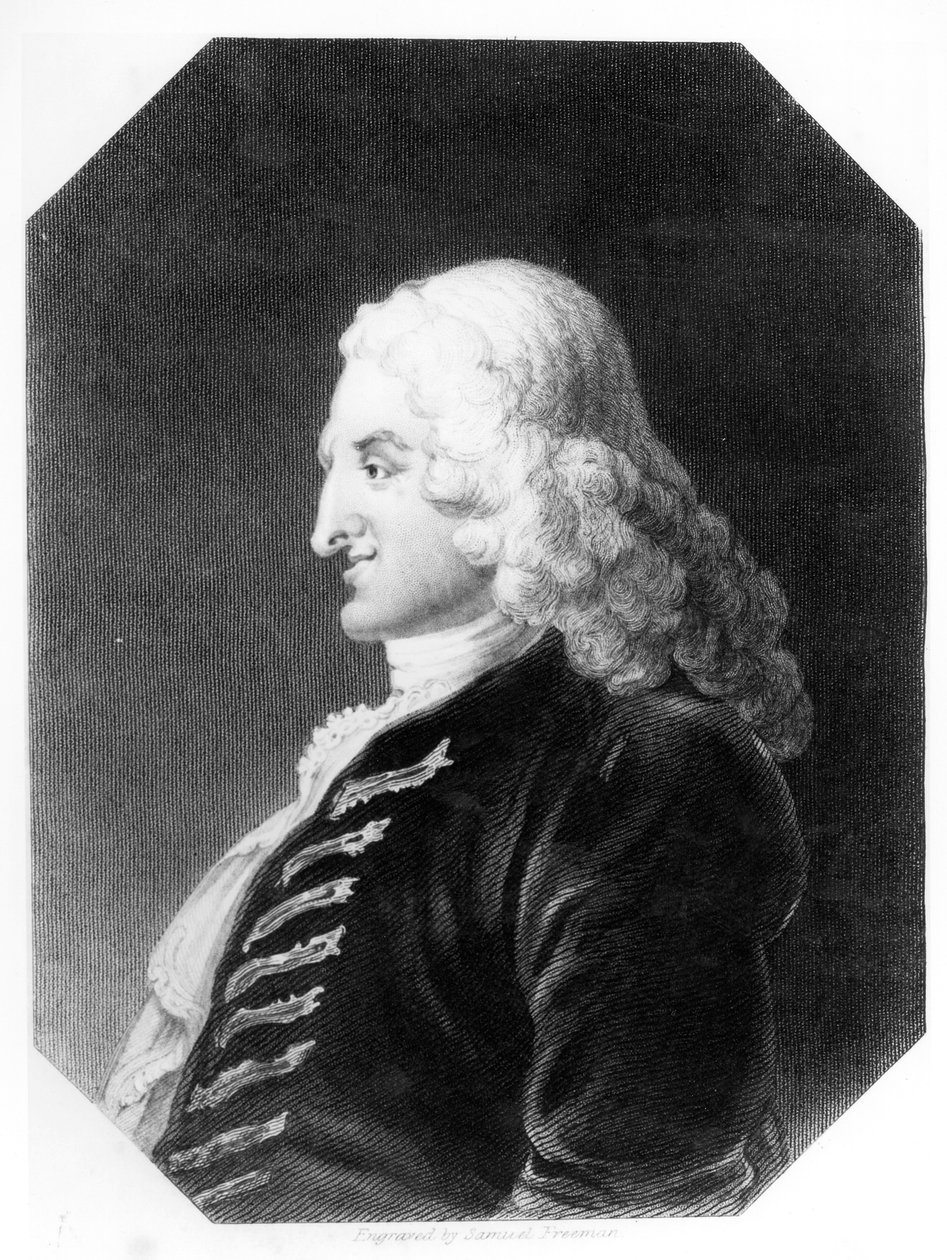 Henry Fielding, graviert von Samuel Freeman von William Hogarth