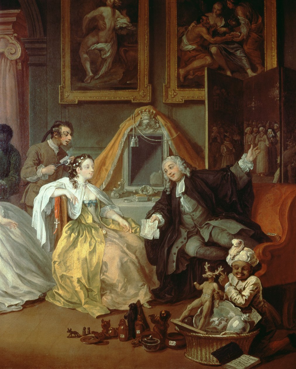 Die Heirat à la Mode: IV - Die Toilette, ca. 1743 (Detail) von William Hogarth